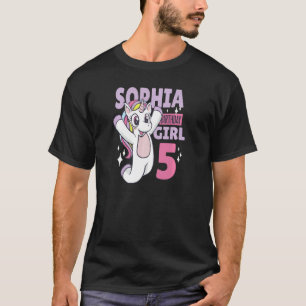 Sophia Birthday Girl 5 Years Party Celebration Uni T-Shirt