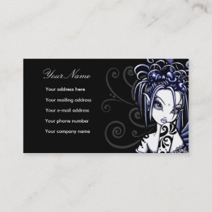 "Sophia" Blue Tattoo Fairy Art Business Cards