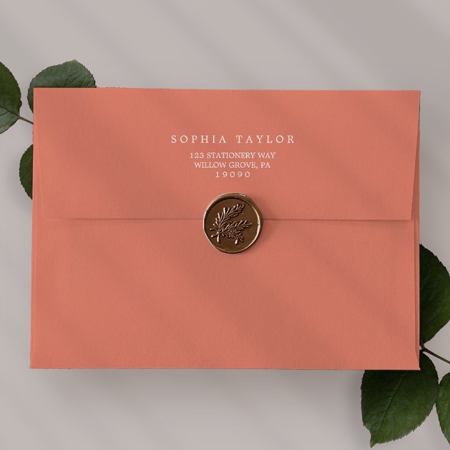 SOPHIA Bright Coral Wedding Invitation Envelope (SOPHIA Bright Coral Wedding Invitation Envelope)