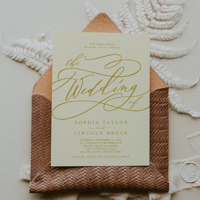 SOPHIA Butter Yellow Bright Elegant Summer Wedding Invitation (SOPHIA Butter Yellow Bright Elegant Summer Wedding Invitation)