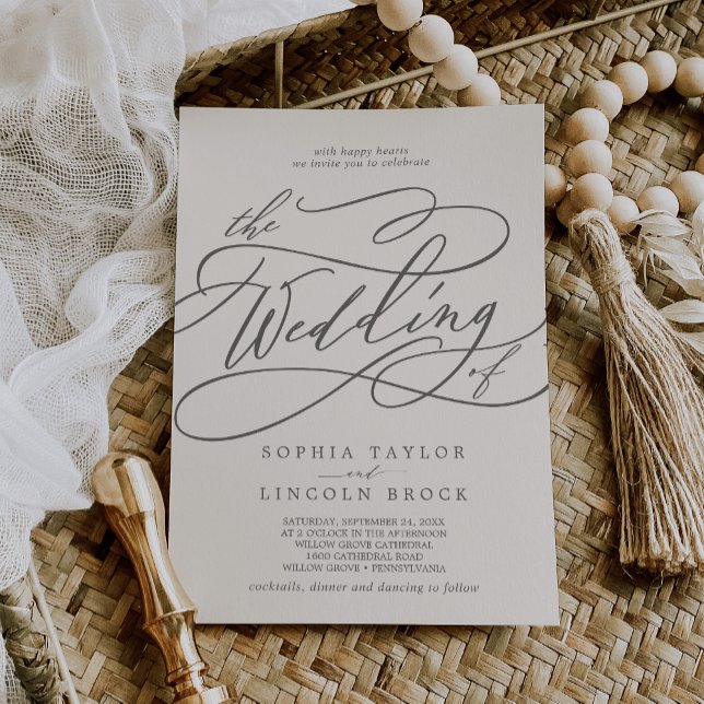 SOPHIA Chic Beige Classic Traditional Wedding Invitation (SOPHIA Chic Beige Classic Traditional Wedding Invitation)