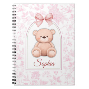 Sophia Custom Pink Teddy Bear Nursery Design Notebook
