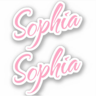 Sophia Decorative Name in Pink x2 Sticker