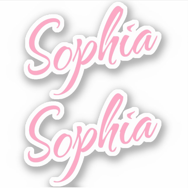 Sophia Decorative Name in Pink x2 Sticker (Front)