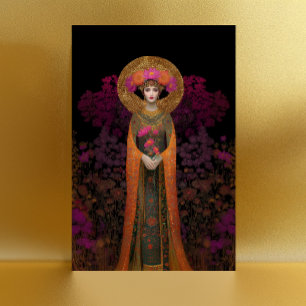Sophia Divine Goddess of Wisdom Mosaic Portrait  Postcard