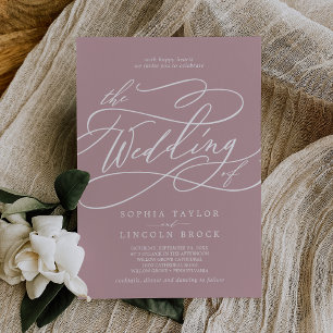 SOPHIA Dusty Rose Mauve Simple Modern Boho Wedding Invitation