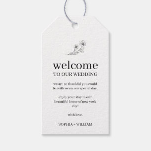 Sophia Elegant Hotel Guests Wedding Welcome Gift Tags