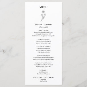 Sophia Elegant Modern Wedding Reception Dinner Menu
