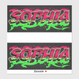 Sophia First Name Graffiti Sticker