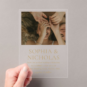 Sophia Gold Modern Wedding Acrylic Invitations
