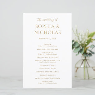 Sophia Gold Modern Wedding Program