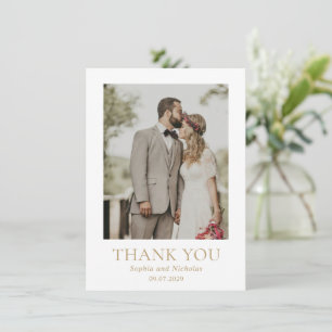 Sophia Gold Modern Wedding Thank You Card
