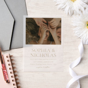 Sophia Gold Modern Wedding Vellum Invitations