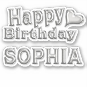 Sophia Happy Birthday silver Sticker