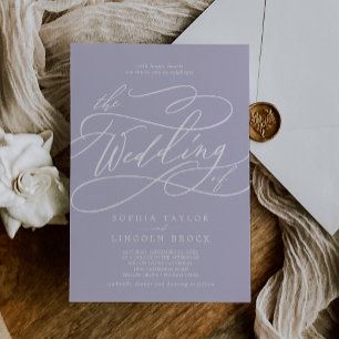 SOPHIA Lavender Purple Minimal Boho Simple Wedding Invitation