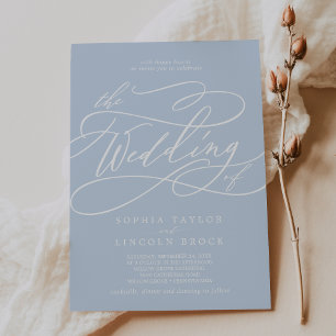 SOPHIA Light Baby Blue Chic Elegant Fancy Wedding Invitation
