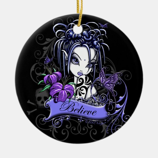 "Sophia Lilly" Believe Fairy Art Ornament (Front)