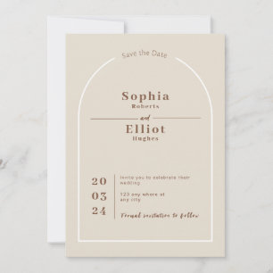 SOPHIA Modern Desert Boho Arch Save the Date Card