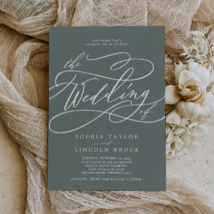 SOPHIA Modern Tropical Green Simple Sage Wedding Invitation
