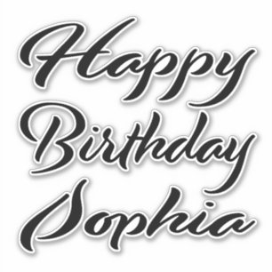 Sophia name first name black Sticker birthday