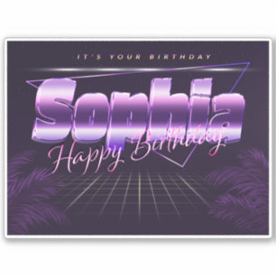 Sophia Name Vorname lila retro Sticker Geburtstag