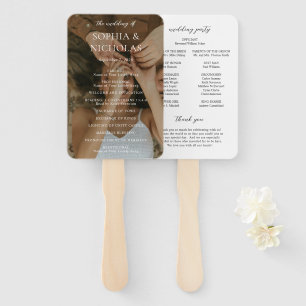 Sophia Photo Modern Wedding Program Hand Fan