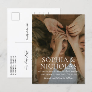 Sophia Photo Modern Wedding Save the Date Announcement Postcard