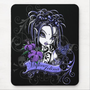 Sophia Purple Lilly Gothic Tattoo Faery Butterfly Mouse Mat