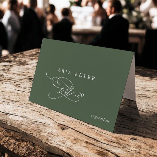 SOPHIA Rustic Olive Green Menu Option Place Cards (SOPHIA Rustic Olive Green Menu Option Place Cards)