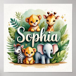 Sophia Safari Nursery Wall Art