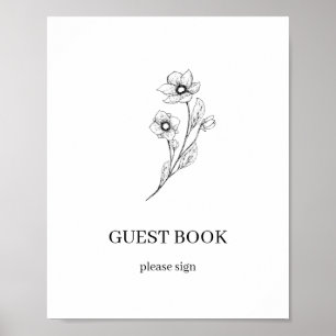 Sophia Simple Minimalist Guest Book Wedding Sign