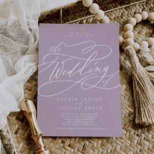 SOPHIA Simple Modern Lilac Purple Spring Wedding Invitation