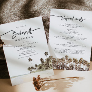 SOPHIA Tropical Beach Palm Tree Bachelorette Invitation