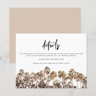 SOPHIA   Tropical Beach Palm Tree Details Card