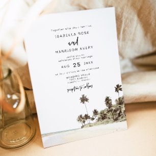 SOPHIA Watercolor Beach Tropical Island Wedding Invitation