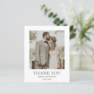 Sophia White Modern Wedding Thank You Card