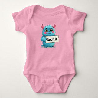 Sophia's Sparkling Blue Monster Baby Bodysuit