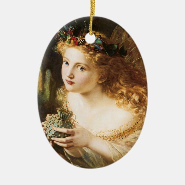 Sophie Anderson's "Take the Fair Face of Woman" Ceramic Tree Decoration (Front)