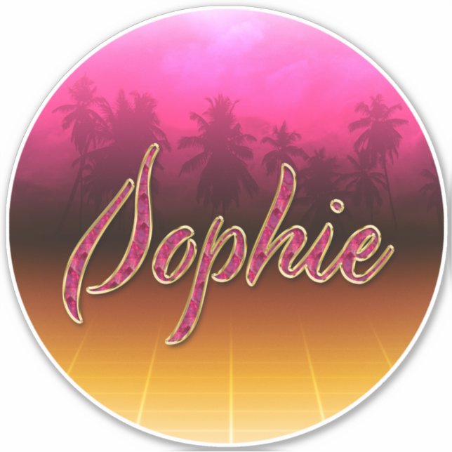 Sophie First name golden pink sticker sticker (Front)