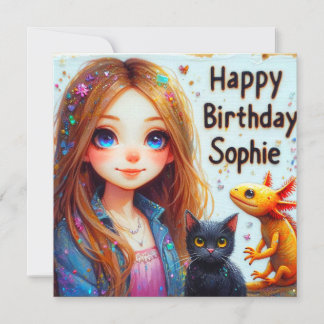 SOPHIE ~ Happy Birthday ~ AXOLOTL AND CAT ~
