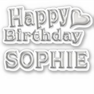 Sophie Happy Birthday silver Sticker