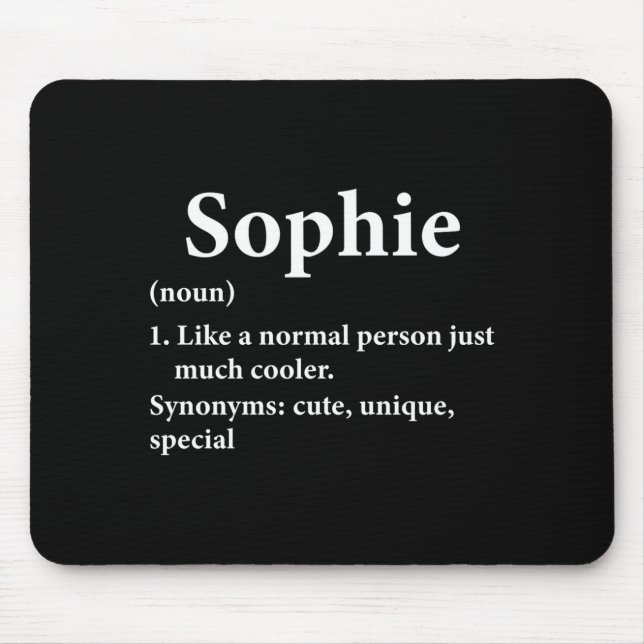 Sophie Name Definition Funny D  Mouse Mat (Front)