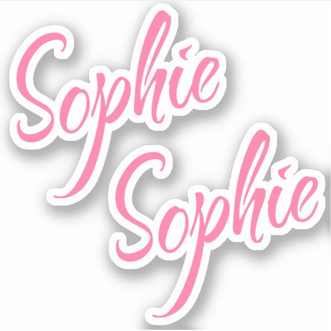 Sophie Name Pink Cursive Font Lettering x2 (Front)