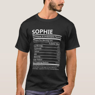 Sophie Name T Shirt - Sophie Nutritional And Unden