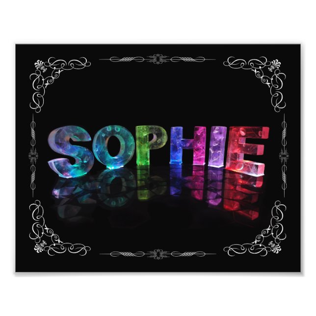 Sophie  - The Name Sophie in 3D Lights (Photograph Photo Print (Front)