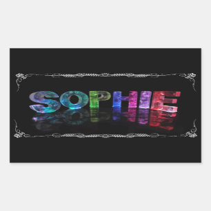 Sophie  - The Name Sophie in 3D Lights (Photograph Rectangular Sticker