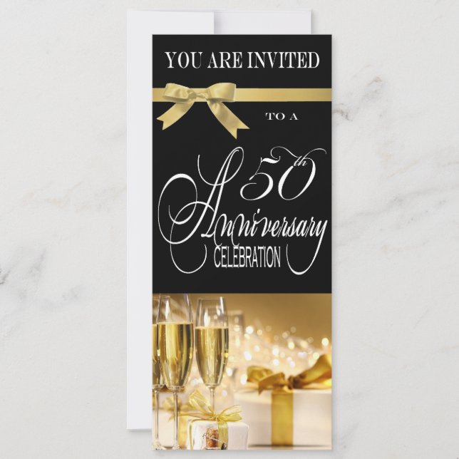 Sophisticated 50th Anniversary Party Invitation (Front)