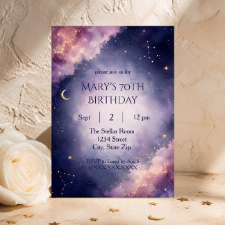 Sophisticated 70th Birthday Invitation | Celestial