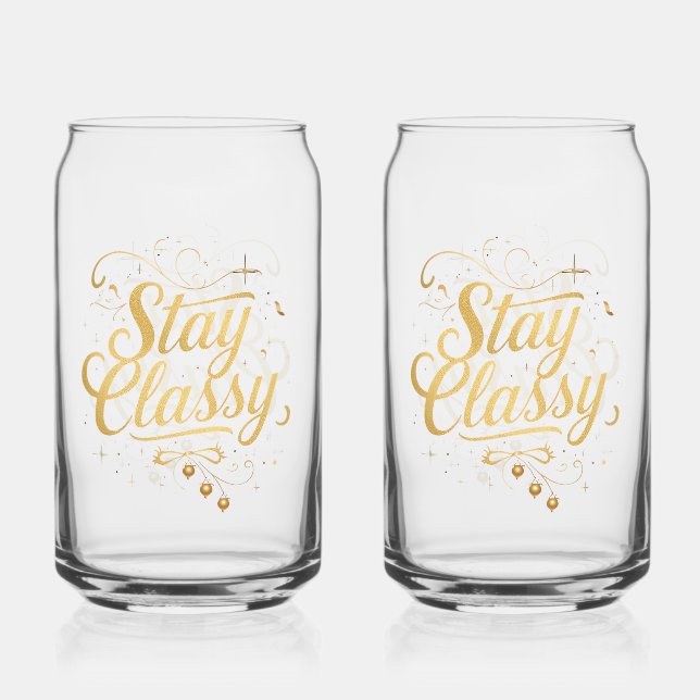 Sophisticated and Chic Inspirational Typography Can Glass (Front)