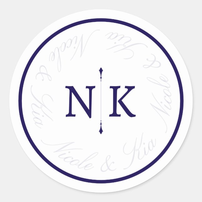 Sophisticated and Classic  Round Sticker (Front)